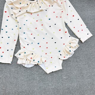 10-32kg Bikini dài tay chấm bi TM phối bèo cho bé gái, bộ bơi cho bé gái, bikiki cho bé, đồ đi biển cho bé gái