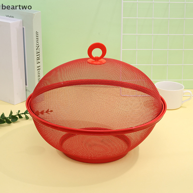 < Beartwo > Giỏ đựng trái cây lưới có nắp ngăn chặn ruồi Giỏ bếp rau củ Giá đỡ trái cây Đồ dùng nhà bếp Bàn ăn Hộp lưu trữ trang trí đẹp