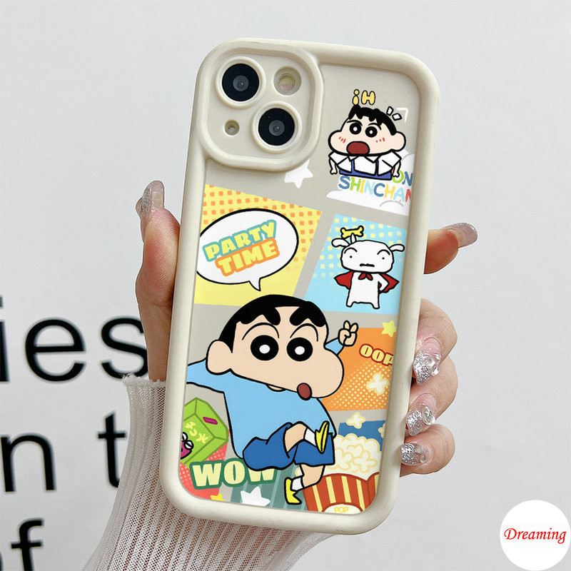 Ốp Lưng Cho Samsung Galaxy S25 S24 S23 S22 S21 S20 Plus Ultra FE M55 M54 M51 A56 A55 A54 A53 A52 A51 A50 A73 A72 A71 Chống Rơi Thiên Thần Thiết Kế Mắt Motif Dễ Thương Shinchan Đảng Thời Gian