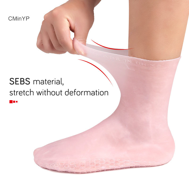 Cminyp 1 Sử Dụng Tại Nhà Tất Chăm Sóc Bàn Chân Silicon Dưỡng Ẩm Gel Gót Tất Chăm Sóc Bàn Chân Bảo Vệ Chống Nứt Vinh Quang