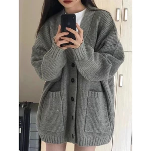 Áo khoác len cardigan dệt kim dáng dài form rộng hàng QCCC phong cách tỷ tỷ XIMIMI SP54