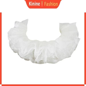 Kin Nữ Elizabethan Cổ Xù Khăn Tuyn Lạ Mắt Đầm Lớp Trắng Hoa Ren Có Thể Tháo Rời Cổ Giả Victoria Chi Phí