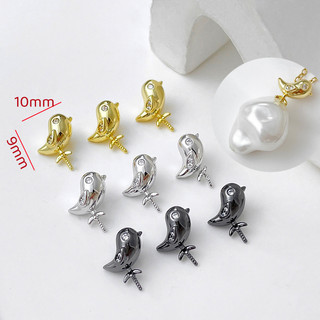 Mạ Đồng Vàng Thật Giữ Màu Sắc Kẻ Sọc Zirconium A Piao Đầu Chim Thái Tự Làm Trang Sức Baroque Vòng Tay Vòng Cổ Phụ Kiện