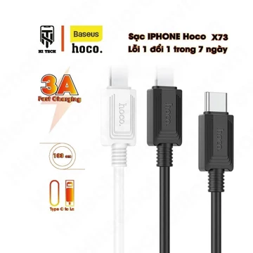 Dây Sạc Hoco X73, Cáp Sạc Nhanh 20W, Dây Sạc Nhanh 20W Sạc Nhanh 3A, Cáp Sạc Hoco Bọc Dù Dài 1m, Hitechofficialstorevn.