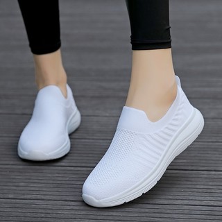 35-42size Giày Nữ Co Giãn Flyknit Slip-On Giày Thể Thao Giày Thể Thao Thường Ngày Miễn Phí Vận Chuyển