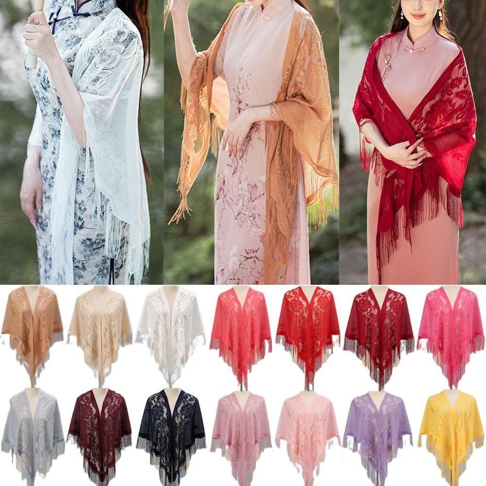 MERIGGIARE Evening Prom Cape, Nhiều Màu Với Tua Rua Khăn Choàng Nữ, Áo Choàng Rỗng Cưới Cô Dâu Khăn Choàng Nữ
