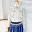 YOI Cổ Giả Có Thể Tháo Rời Tinh Tế Với Thêu Bướm Vintage Đính Hạt Dây Xích Tua Rua Khăn Cho W