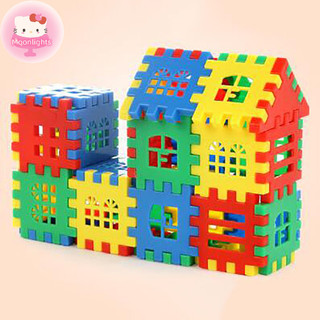 Moonlights 44 chiếc khối xếp hình đánh vần nhà em bé Thành phố DIY mô hình nhân vật giáo dục EN