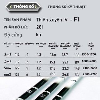Cần Câu Tay Thiên Xuyên 5H Thế hệ 4 F1 Chuyên Rô Riếc Chép Cảm Giác Chất Lượng Cao