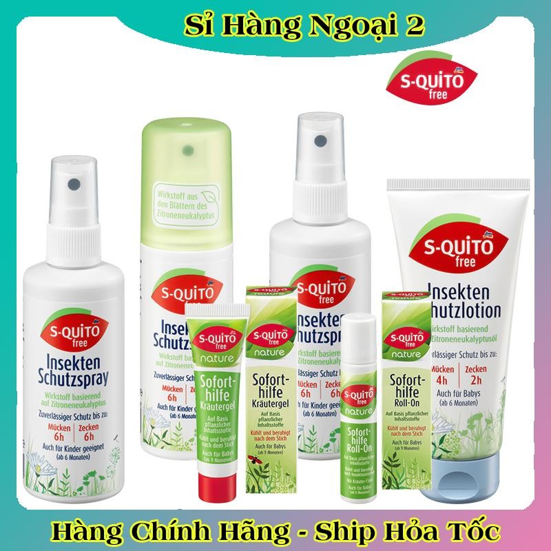 Xịt chống muỗi, kem bôi côn trùng đốt, thanh lăn và gel bôi muỗi đốt Squito Free cho bé từ sơ sinh của Đức- Date mới