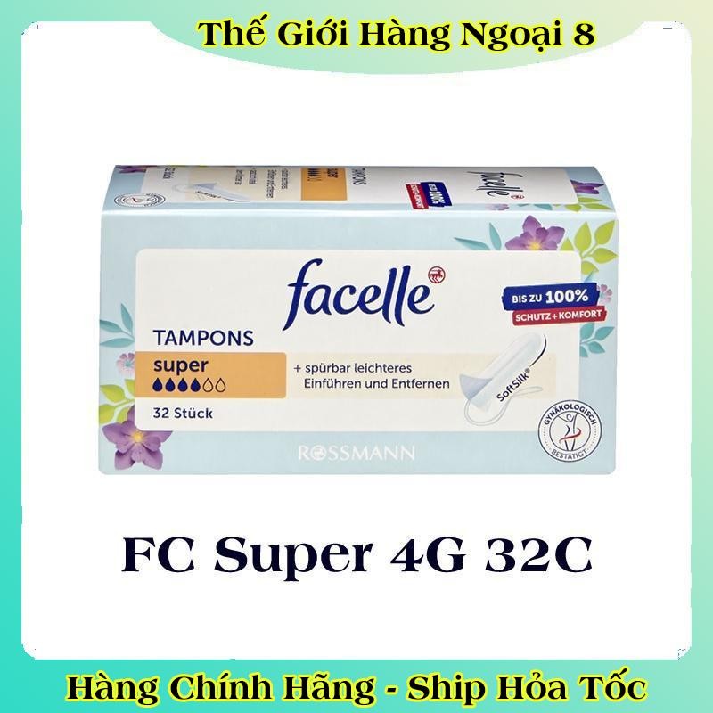 Băng vệ sinh Tampon Facelle đầy đủ size chuẩn Đức - Hàng mới về
