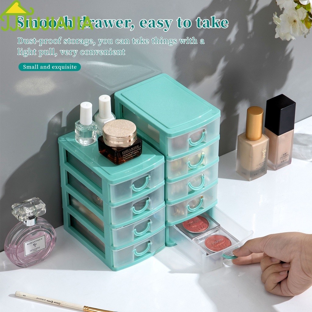 Ảnh Jujiajia 5 Lớp Ngăn Kéo Có Thể Tháo Rời Chống Bụi Ngăn Kéo Bảo Quản Trong Suốt Hộp PP Để Bàn kệ góc tường tủ mini để bàn kệ nhựa bàn làm việc văn phòng kệ đa năng 4 tầng hộp đựng nước hoa 4