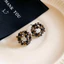 Nữ Bông Tai Dark Zircon Vòng Tròn Phong Cách Retro Edgy Thích Hợp Thời Trang Hàng Ngày