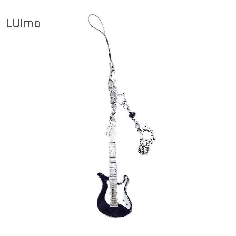 Luimo Guitar Ngôi Sao Móc Khóa Dành Cho Nam Nữ Ngọt Ngào Mát Hợp Thời Trang Mặt Dây Chuyền Quyến Rũ Dây Chuyền Điện Thoại Rock Punk Vintage Phụ Kiện SBS Quà Tặng