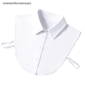 Newwellknownepic Cổ Giả Trắng Đen Áo Áo Len Có Thể Tháo Rời Áo Sơ Mi Nữ Cotton Ve Áo Áo Top Nữ Quần Áo Phụ Kiện VN