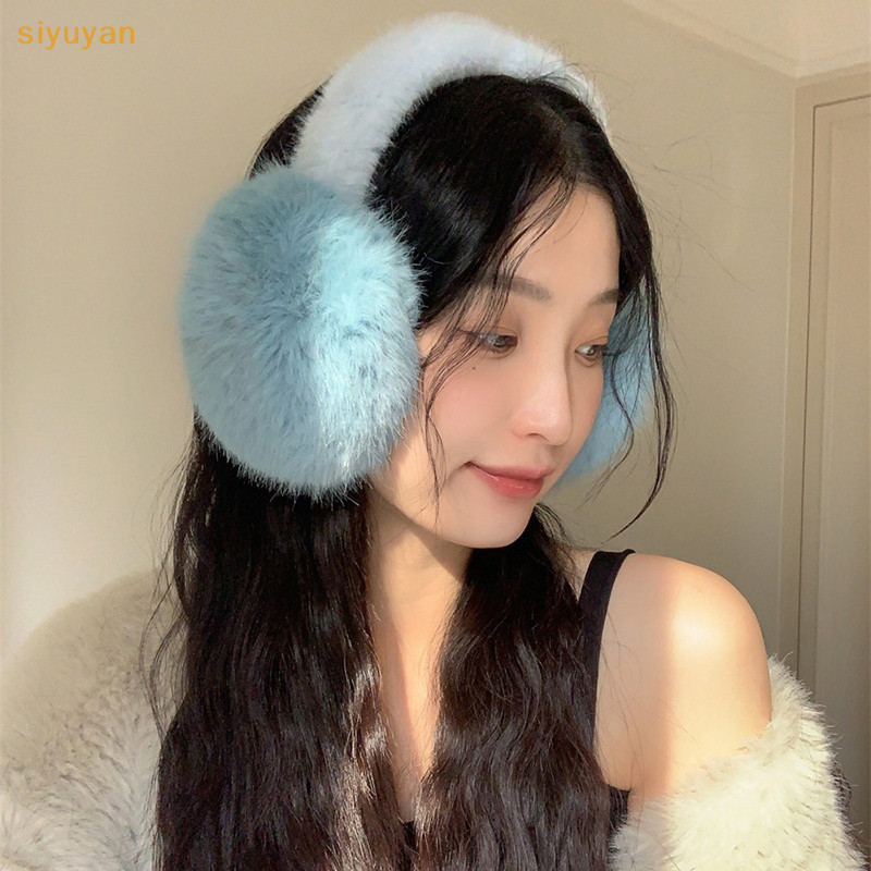 Siyuyan Bịt Tai Giữ Ấm Mùa Đông Màu Trơn Mềm Mại, Bịt Tai Ngoài Trời Bảo Vệ Lạnh Gấp Gọn