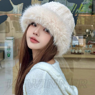 Mũ ngư dân lông tơ dày - Mũ Panama chống gió - Dành cho bé gái Thu đông ngoài trời - Mũ bảo vệ tai sang trọng - Thời trang, đa năng, giữ ấm