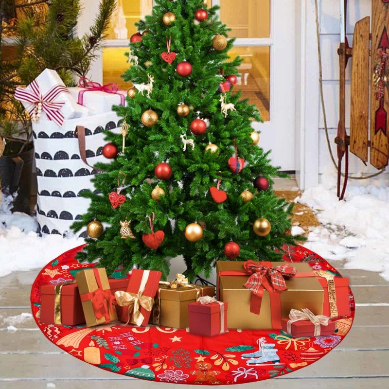 Trang trí váy cây thông Noel - Thảm lót thảm cây thông Noel - Sáng tạo, Phim hoạt hình, dễ thương, thủ công tròn - Trang trí tiệc lễ hội Supplie - Thảm lót thảm cây Giáng sinh