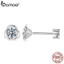 Bamoer Bạc 925 Moissanite Bông Tai Bông Tai Thiết Kế Hoa Hồng Món Quà Trang Sức Cho Nữ