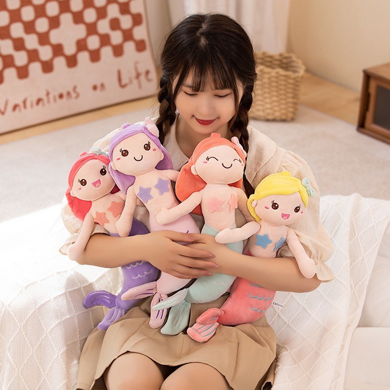 Mới Dễ Thương Nàng Tiên Cá Sang Trọng Búp Bê Kawaii 40-60cm Hoạt Hình Nàng Tiên Cá Đồ Chơi Sang Trọng Nhiều Màu Sắc Nàng Tiên Cá Nhồi Bông Gối Mềm Búp Bê Bé Gái Quà Tặng Sinh Nhật Trẻ Em Quà Tặng Giáng Sinh
