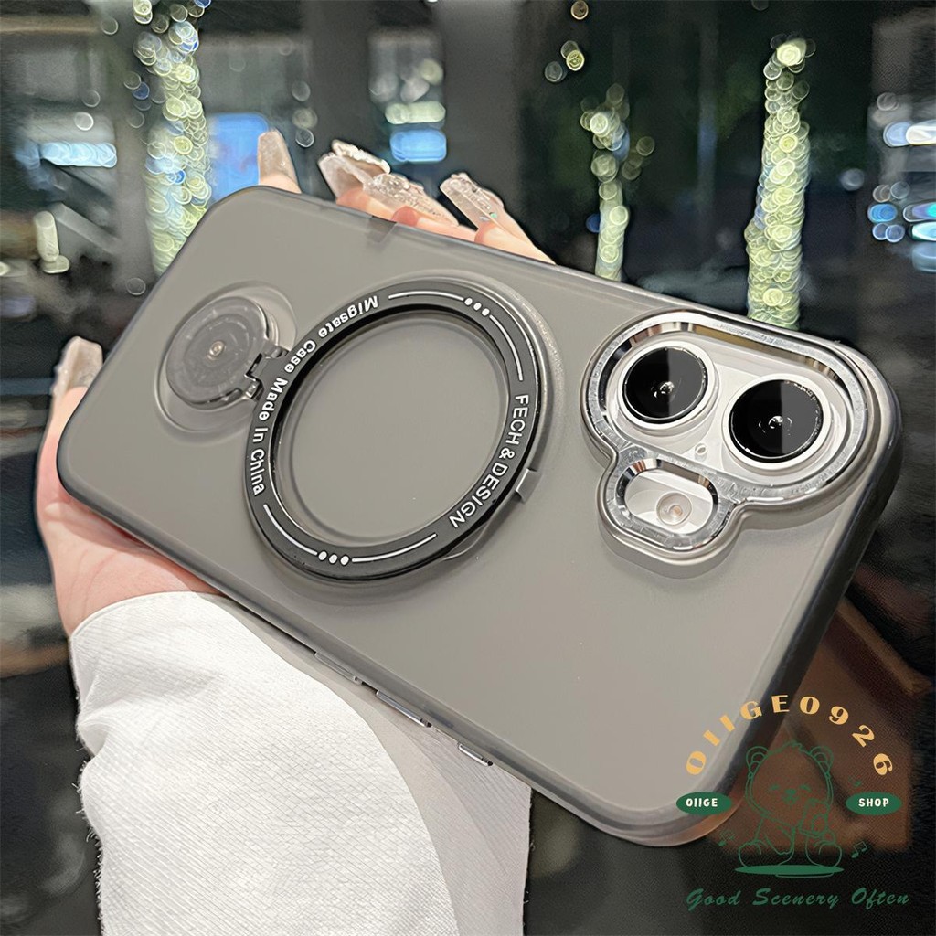 【 Ốp lưng iphone16 】 Giá đỡ xoay ống kính kim loại Vỏ điện thoại iphone16 Pro Max 15 14 13 12 11 cho vỏ iPhone Vỏ mềm silicon TPU + PC chống sốc