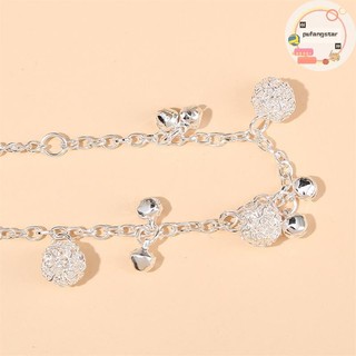 Pufangstar Mới Mạ Bạc Vòng Tay Thời Trang Ch Hạt Mặt Dây Chuyền Vòng Tay Nữ Bé Gái Trang Sức Quà Tặng VN