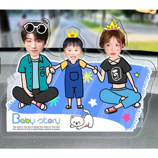 Standee Lắc Đầu Custom Ghép Mặt 3 Người In Theo Yêu Cầu Chibi Trang Trí Bàn Học Bàn Làm Việc