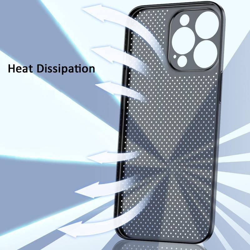 Tản Nhiệt Thoáng Khí Làm Mát Ốp lưng Apple iPhone 17 Pro Max Màu Trơn Rỗng Ốp Lưng Cho iPhone 17ProMax 17Pro Ốp lưng PC Bìa Cứng