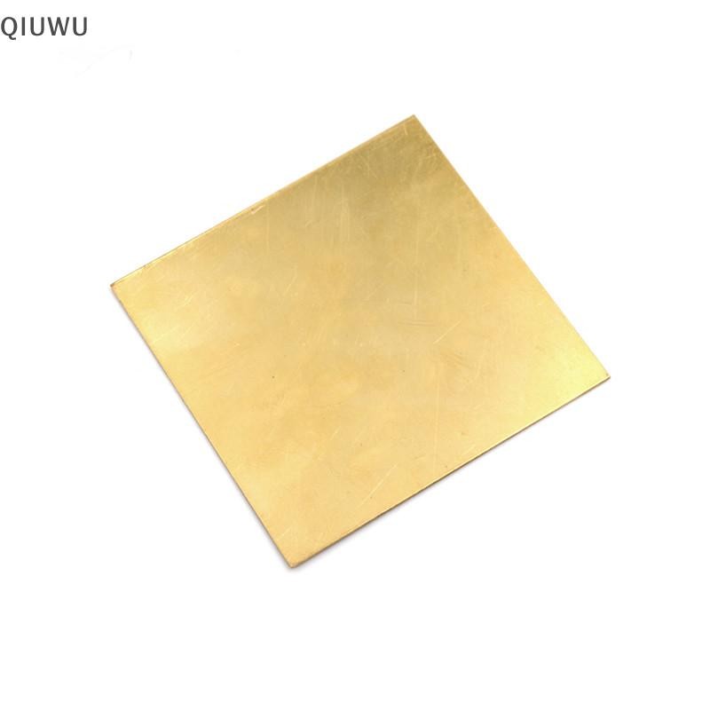 Qiuwu Tấm mỏng kim loại bằng đồng thau Tấm mỏng dày 0,5mm / 0,8mm / 1mm / 2mm 100X100mm Phụ tùng DIY.