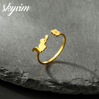Skyrim Sóc Ăn Vòng Dưa Mở Có Thể Điều Chỉnh Thời Trang Nhẫn Cổ Điển Thanh Lịch Dành Cho Nữ