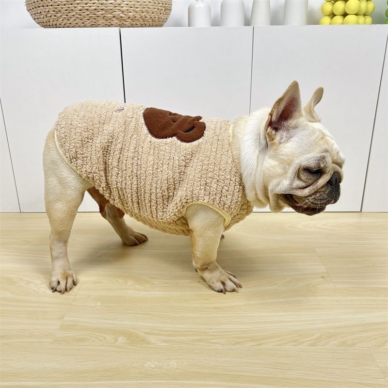 Dễ Thương Thú Cưng Chó Quần Áo Thu Đông Ấm Áo Lông Cừu Lót Gấu Áo Khoác Cotton Đệm OFU9