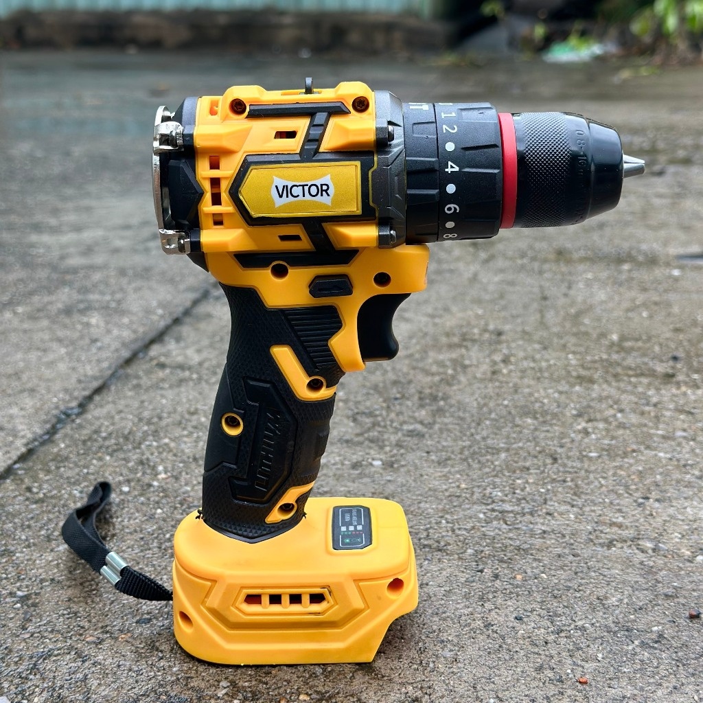 Máy Khoan Pin Victor 3 Chức Năng Đầu Kẹp 10mm Không Chổi Thân Chân Pin ...