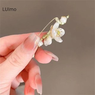 Luimo Vintage Tính Khí Xanh Hoa Nhài Thổ Cẩm Dành Cho Nữ Cây Hoa Ngọc Trai Xòe Chống Tiếp Xúc Pin Phụ Kiện Món Quà Trang Sức SBS