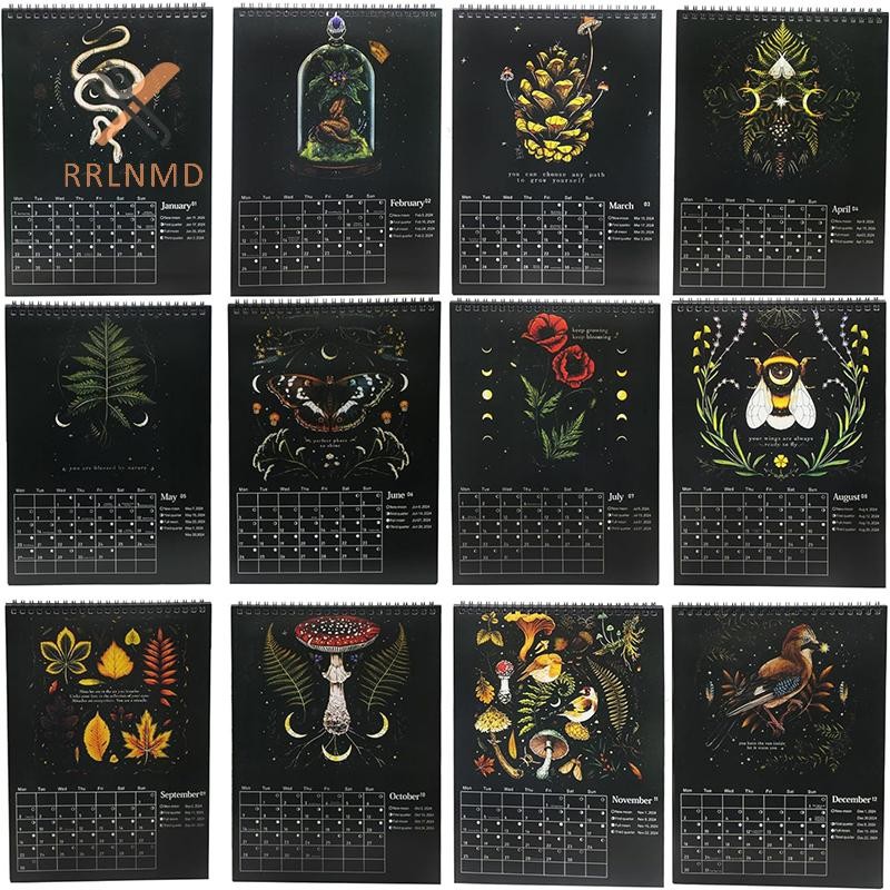 Rrlnmd Dark Forest Lunar Calendar 2025 Chứa 12 Minh Họa Ban Đầu Vẽ Thout Năm 12 Hàng Tháng Nhiều Màu Sắc Lịch Treo Tường Cho Văn Phòng Tại Nhà 12 X 8 Inch MỚI