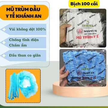 Mũ chùm đầu y tế ( 100 cái/ túi) nón còn sâu chùm đầu, mũ y tế, chất liệu giầy dặn,dùng cho y tế, Spa ALSIA