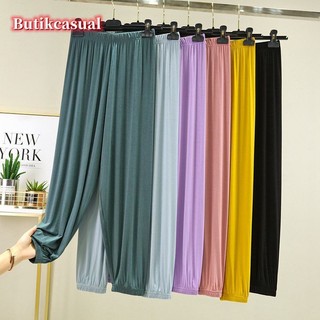 Quần dáng rộng cotton Modal cho bé gái/nữ, co giãn, chống muỗi, size lớn M–2XL, quần Pyjama