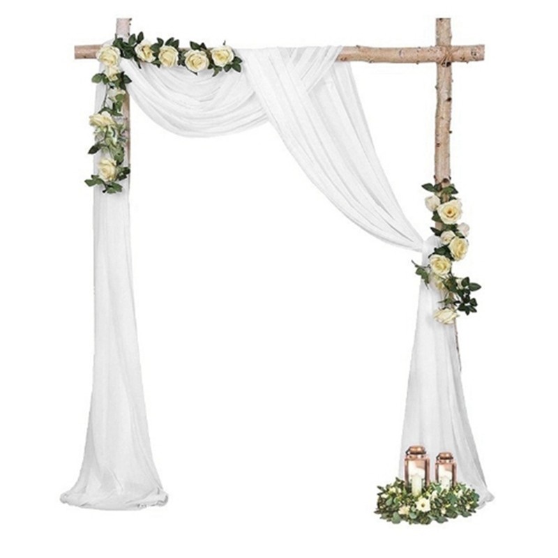 Wedding Arch Vải Treo Tường 1 Bảng 29.5Inch X 19.6Ft Trắng Sheer Rèm Voan Cho Lễ Cưới
