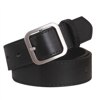 Thắt lưng nữ đơn giản và đa năng thời trang Hàn Quốc sinh viên khóa vuông phiên bản Hàn Quốc màu đen giản dị