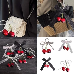 YOI Dễ Thương Anh Đào Và Nơ Móc Khóa Túi Thanh Lịch Treo Trang Trí Phụ Kiện Quyến Rũ