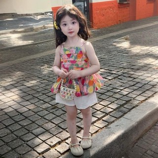 S243-[tomnaukid] Set áo dây chun HOA phối quần Short cho bé gái size từ 8-34Kg