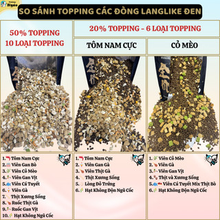 Hạt Cho Mèo LANGLIKE Đen Cao cấp - Siêu Topping, Đạm 40%, Hạt LANG LIKE Cho Mèo, Không Độn Ngũ Cốc
