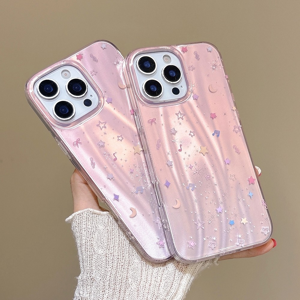 Ốp Điện Thoại Màu Hồng Ngôi Sao Cho iPhone 17 Pro Max iPhone 17 Air 16 Plus 15 14 13 12 11 Vỏ Bảo Vệ Chống Sốc