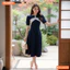 Đầm thiết kế BEMINE cổ thuyền đính cúc dáng chữ A phù hợp đi làm-MT11073