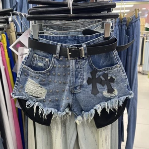 Quần short denim nữ cao cấp độc đáo, phù hợp mùa hè 2025