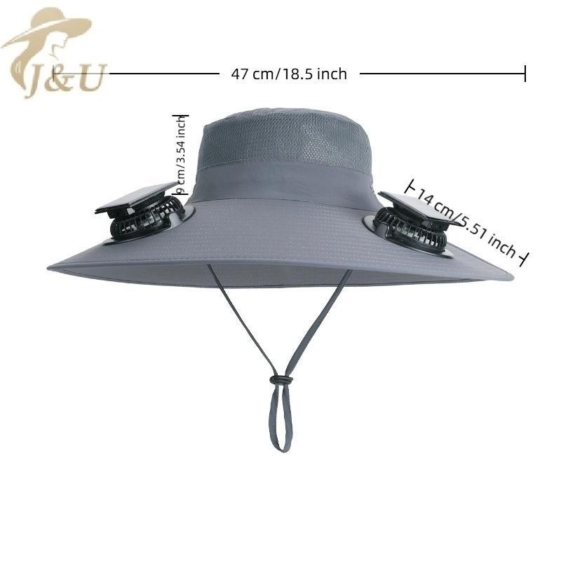 Mũ câu cá nam có quạt sạc USB và năng lượng mặt trời, chống nóng cho hoạt động ngoài trời