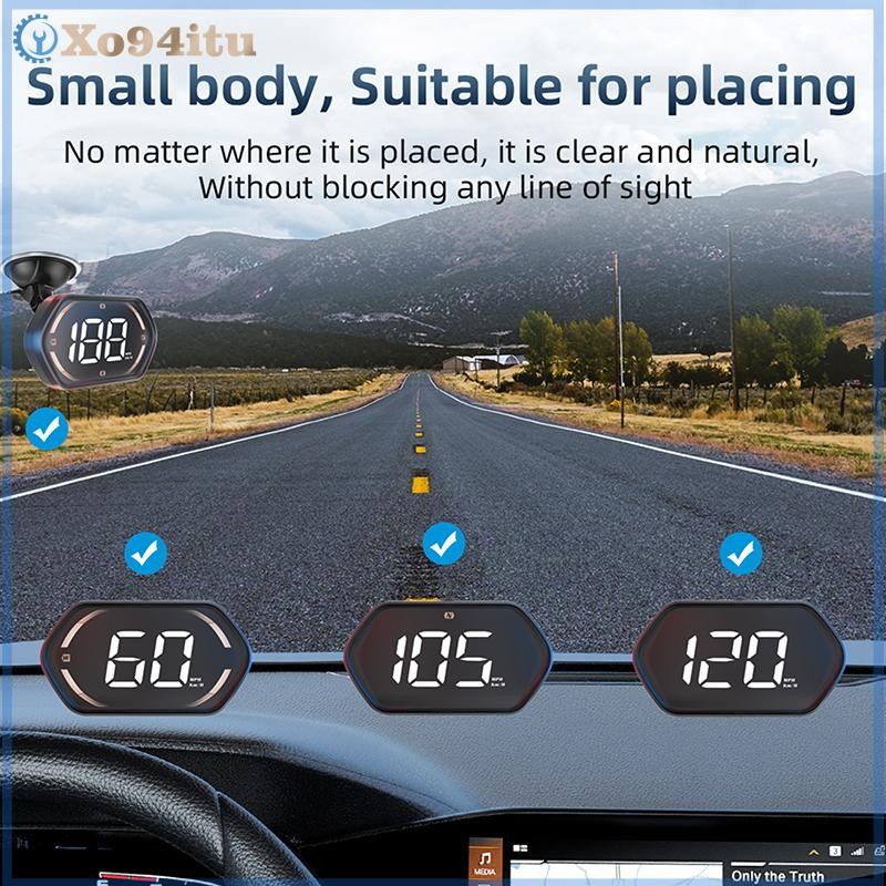 XOITU USB Xe HUD Hiển Thị Đồng Hồ Tốc Độ Kỹ Thuật Số GPS Đồng Hồ Đo Tốc Độ KMH MPH Dispaly Cho Xe Tải Xe Máy Phụ Kiện Phụ Kiện Ô Tô VN