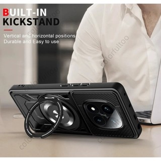 Vỏ giáp chống sốc cho Redmi Note 14 Pro Plus 14Pro + Note14 Note14Pro 4G 5G Vỏ điện thoại PC cứng Ốp lưng kim loại Giá đỡ vòng chống rơi Vỏ