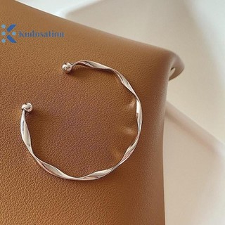 Kudosation Cổ Điển Cao Cấp Phong Cách Retro Xoắn Vòng Tay Kim Loại Cho Nữ Đơn Giản Mở Có Thể Điều Chỉnh Xu Hướng Bé Gái Trang Sức Quà Tặng Phụ Kiện