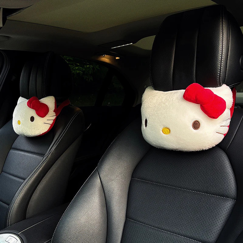 Hello Kitty Tựa Đầu Ô Tô Gối Kawaii Anime Nhật Bản Sang Trọng Cổ Hỗ Trợ Cô Gái Dễ Thương Trang Trí Ghế Đồ Chơi Nhồi Bông