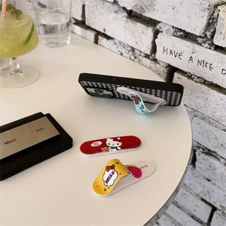 Kitty Band Aid Stand ins Hoạt Hình KT Cat Dễ Thương Gemini Đứng Màu Ban Nhạc Hỗ Trợ Ốp Lưng Điện Thoại X Dính Lười Co Giãn Sáng Tạo Đứng